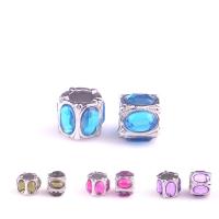 Zinc Alloy European perler, sølvfarvet forgyldt, du kan DIY & med rhinestone, flere farver til valg, nikkel, bly & cadmium fri, 3.50x5mm, Ca. 100pc'er/Bag, Solgt af Bag