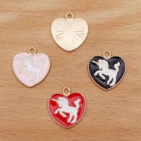 Tibetan Style Enamel Pendants, Heart, KC gold color plated, Unisex, more colors for choice, nickel, lead & cadmium free, 20x22mm, Approx 100PCs/Bag, Sold By Bag