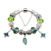 European Bracelet Zinc Alloy with Crystal & Brass silver color plated & Unisex & enamel & with rhinestone mixed colors nickel lead & cadmium free Sold By PC