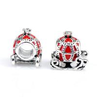 Zinc Alloy European Beads silver color plated DIY & enamel nickel lead & cadmium free Approx Sold By Bag
