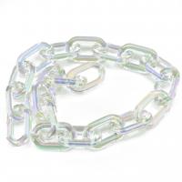 Acrylic Linking Ring, AB color plated, DIY, clear, 16x27mm, 200PCs/Bag, Sold By Bag