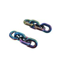 Ακρυλικό Η σύνδεση Ring, Χρώμα AB επιχρυσωμένο, DIY, μικτά χρώματα, 18x23mm, Sold Με PC