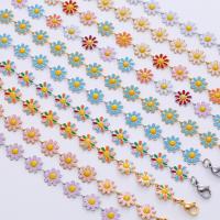Stainless Steel Jewelry Bracelet 304 Stainless Steel with 1.97inch extender chain Daisy epoxy gel fashion jewelry & for woman 10mm Length Approx 7.09 Inch Sold By PC