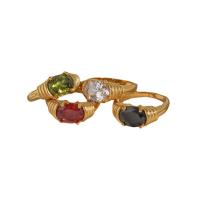 Cubic Zirconia nerezové prst prsten, 304 Stainless Steel, různé velikosti pro výběr & pro ženy & se zirkony, zlatý, Prodáno By PC