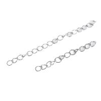Rozsdamentes acél Extender Chain, 304 rozsdamentes acél, különböző hosszúságú választás & DIY, az eredeti szín, 50Strand/Bag, Által értékesített Bag