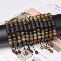 Gemstone Bracelets Tiger Eye with turquoise Unisex  Length Approx 6.5 Inch Sold By Bag
