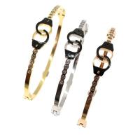 Bracelet d'acier titane, menottes, bijoux de mode & pour femme & avec strass, plus de couleurs à choisir, 58x48mm, Vendu par PC