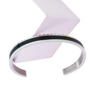 Titantium acciaio braccialetto da polso, Lettera C, gioielli di moda & per la donna & adesivo epoxi, argento, 6mm, Diametro interno:Appross. 58x48mm, Venduto da PC