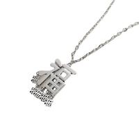 Naszyjnik ze stali tytanu, Titantium stali, ze 5cm przedłużeniami łańcuszka, obyty, biżuteria moda & dla kobiety, srebro, długość 44 cm, sprzedane przez PC