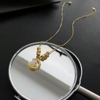 Collier d'acier titane, avec 5cm chaînes de rallonge, lapin, bijoux de mode & pour femme, doré, 14.40x15.40mm, Longueur:38.2 cm, Vendu par PC