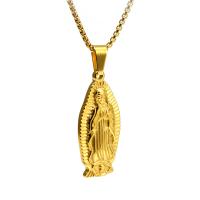 Titanium Steel Necklace, gold color plated, fashion jewelry & for woman, gold, 40x20mm, Length:Approx 20 Inch, Sold By PC