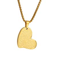 Titanstahl Halskette, Herz, goldfarben plattiert, verschiedene Stile für Wahl & für Frau, Goldfarbe, 25x25mm, Länge:ca. 20 ZollInch, verkauft von PC