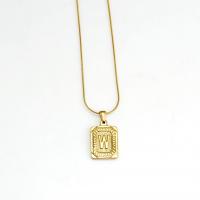 Titanium Steel Necklace, Square, gold color plated, different designs for choice & for woman, gold, 20x16mm, Length:Approx 20 Inch, Sold By PC