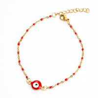 Evil Eye Jewelry Bracelet Titanium Steel gold color plated for woman & enamel Sold By PC