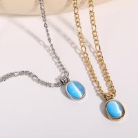 Cats Eye Necklace 304 Stainless Steel with Cats Eye with 5cm extender chain Vacuum Ion Plating fashion jewelry & for woman Length 45 cm Sold By PC