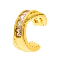 Fashion Earring Cuff and Wraps Zinc Alloy plated fashion jewelry & micro pave cubic zirconia & for woman 18mm Sold By PC