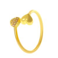 Strass vinger Ring, Messing, plated, mode sieraden & voor vrouw & met strass, meer kleuren voor de keuze, 18mm, Verkocht door PC