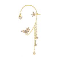 Trendy ear cuffs, Zinc Alloy, gold plated, mode sieraden & micro pave zirconia & voor vrouw, gouden, 60mm, Verkocht door PC