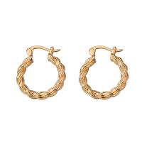 Tibetan Style Hoop Earring, gold color plated, fashion jewelry & for woman, golden, 21mm, Sold By Pair