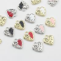 Tibetan Style Enamel Pendants, Heart, plated, DIY, more colors for choice, nickel, lead & cadmium free, 19x18mm, Approx 50PCs/Bag, Sold By Bag