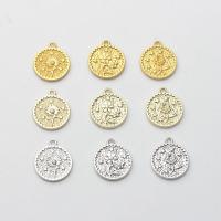 Tibetan Style Flower Pendants, Flat Round, plated, DIY & different designs for choice, more colors for choice, nickel, lead & cadmium free, 20x18mm, Approx 10PCs/Bag, Sold By Bag