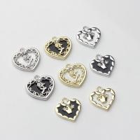 Tibetan Style Rhinestone Pendants, Heart, plated, DIY & different designs for choice & with rhinestone, more colors for choice, nickel, lead & cadmium free, Approx 10PCs/Bag, Sold By Bag