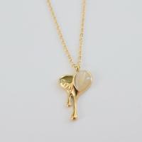 Titanium Steel Necklace, with Cats Eye, with 1.97 extender chain, Heart, gold color plated, for woman, golden, 22x14mm, Length:15.75 Inch, Sold By PC
