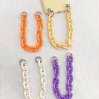 Acrylic Cell Phone Chain, detachable & DIY, more colors for choice, 18x23mm, Length:10.83 Inch, 10Strands/Bag, Sold By Bag