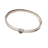 Bracelet d'acier titane, coeur, bijoux de mode & pour femme & avec strass, plus de couleurs à choisir, Diamètre intérieur:Environ 58x48mm, Vendu par PC