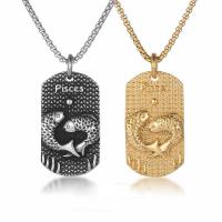 Titanium Steel Necklace Pisces Vacuum Ion Plating fashion jewelry & for man & blacken Sold By PC
