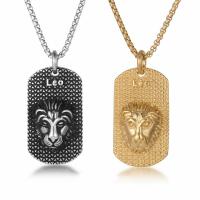 Titanstahl Halskette, Löwe, Modeschmuck & verschiedene Stile für Wahl & für den Menschen & Schwärzen, keine, 22.20x39.20mm, verkauft von PC
