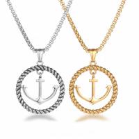 Titanium Steel Necklace Anchor Vacuum Ion Plating fashion jewelry & Unisex Sold By PC