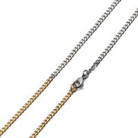 Titanium Steel Chain Necklace Vacuum Ion Plating & for man & two tone mixed colors 3.50mm Sold By PC