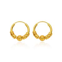 Messing Huggie Hoop Ohrringe, rund, goldfarben plattiert, Modeschmuck & für Frau, goldfarben, frei von Nickel, Blei & Kadmium, 20x22mm, verkauft von Paar