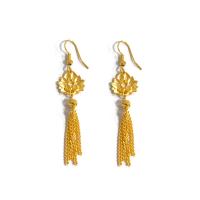 Fashion Fringe Earrings, Brass, Peacock, gold color plated, fashion jewelry & for woman, golden, nickel, lead & cadmium free, 65mm, Sold By Pair