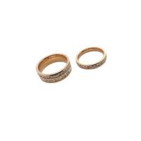Titanium Steel Finger Ring, Donut, Vacuum Ion Plating, fashion jewelry & different styles for choice & for woman & with rhinestone, rose gold color, US Ring Size:6-9, Sold By PC