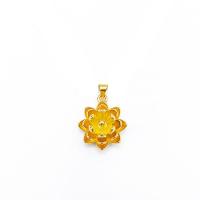 Brass Jewelry Pendants, Flower, gold color plated, DIY, golden, nickel, lead & cadmium free, 18x18mm, Sold By PC