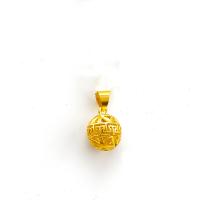 Brass Jewelry Pendants, Round, gold color plated, DIY, golden, nickel, lead & cadmium free, 10x22mm, Sold By PC