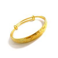 Bracelets en laiton, beignet, Placage de couleur d'or, bijoux de mode & pour femme, doré, protéger l'environnement, sans nickel, plomb et cadmium, 10mm, Diamètre intérieur:Environ 60mm, Vendu par PC