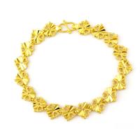 Brass Bracelet & Bangle Four Leaf Clover gold color plated fashion jewelry & for woman golden nickel lead & cadmium free Length 18.5 cm Sold By PC