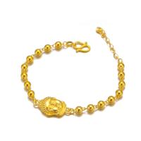 Messing Armbanden, Boeddha, gold plated, mode sieraden & voor vrouw, gouden, nikkel, lood en cadmium vrij, 14x18mm, Lengte 20.5 cm, Verkocht door PC