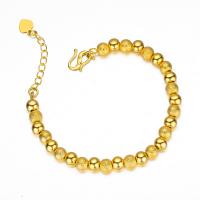 Bracelets en laiton, avec 4cm chaînes de rallonge, Rond, Placage de couleur d'or, bijoux de mode & pour femme, doré, protéger l'environnement, sans nickel, plomb et cadmium, 6mm, Longueur:17 cm, Vendu par PC