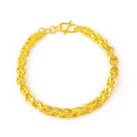Brass Bracelet & Bangle, gold color plated, fashion jewelry & for woman, golden, nickel, lead & cadmium free, Length:20 cm, Sold By PC