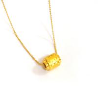 Messing Halskette, Zylinder, goldfarben plattiert, Modeschmuck & für Frau, goldfarben, frei von Nickel, Blei & Kadmium, 12x10mm, Länge:45 cm, verkauft von PC