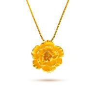 Messing Halskæde, Flower, ægte forgyldt, mode smykker & for kvinde, gylden, nikkel, bly & cadmium fri, Længde 50 cm, Solgt af PC