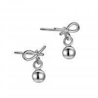 925 Sterling Silver Stud Earrings, platinum plated, fashion jewelry & for woman, original color, 10.50x8mm, Sold By Pair