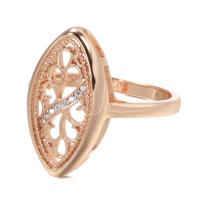 Cubic Zirconia Micro Pave Brass Ring, Flower, rose gold color plated, different size for choice & micro pave cubic zirconia & for woman & hollow, nickel, lead & cadmium free, 21mm, US Ring Size:7-12, Sold By PC