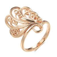 Brass Finger Ring, Flower, rose gold color plated, different size for choice & for woman & hollow, nickel, lead & cadmium free, 24mm, US Ring Size:7-10, Sold By PC