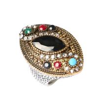 Resin Finger Ring Zinc Alloy with Resin plated & for woman & with rhinestone 29mm US Ring Sold By PC