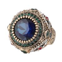 Resin Finger Ring, Tibetan Style, with Resin Rhinestone, plated, Bohemian style & different size for choice & for woman, 26mm, US Ring Size:7-10, Sold By PC